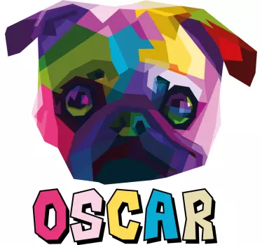 Geometric-animals pug dog T-shirts with name - TenStickers