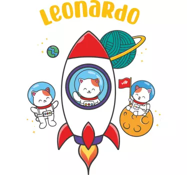 Galaxy design with name Kids t-shirt - TenStickers