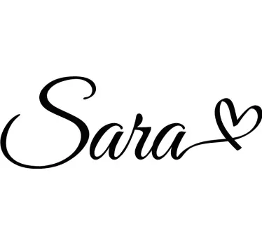 Calligraphic Name Heart T-shirt with name - TenStickers
