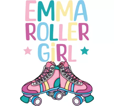 Roller girl T-shirts with name - TenStickers