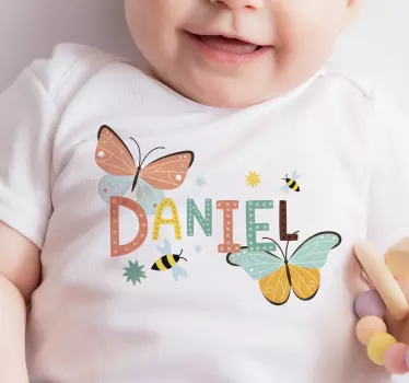 Baby t-shirt colorful butterflies design - TenStickers