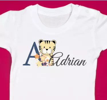 Baby t-shirt personalised with tiger theme - TenStickers