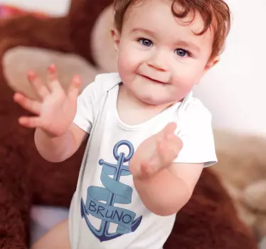 Baby t-shirt with personalized anchor design - TenStickers