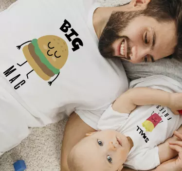 Big Mac, Small fry Father  and son matching shirts - TenStickers