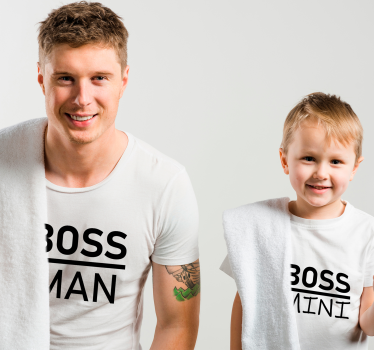 Boss man and boss minni father and son t-shirt - TenStickers