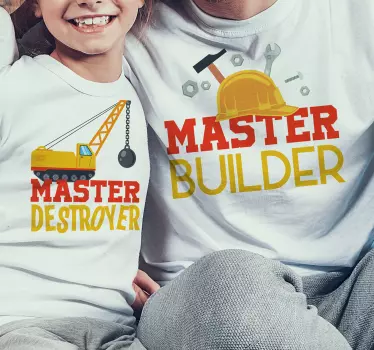Builder/destroyer Father  and son matching shirts - TenStickers