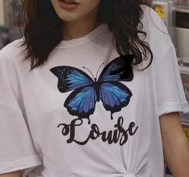 Butterfly with name t-shirt - TenStickers