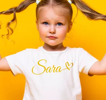 Calligraphic Name Heart T-shirt with name - TenStickers