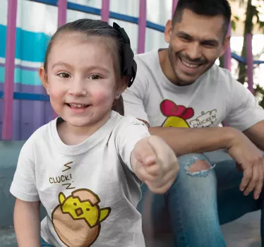 Chick and chicken Father and kid t-shirt - TenStickers