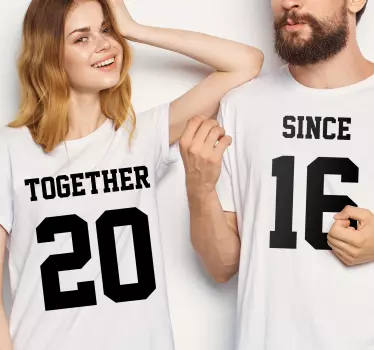 Couple t-shirts together since sixteen - TenStickers