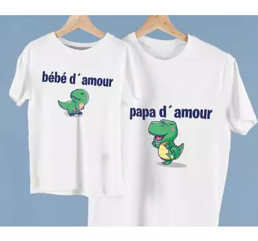 Father and son t-shirt cute dino love - TenStickers
