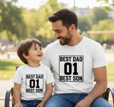 Father and son t-shirt matching number set - TenStickers