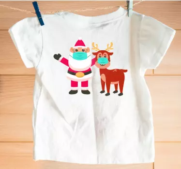 Festive Santa reindeer duo father and son t-shirt - TenStickers