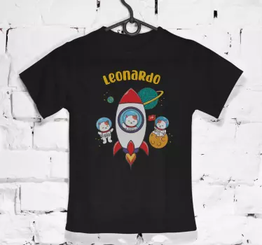 Galaxy design with name Kids t-shirt - TenStickers