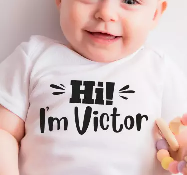 Hello baby victor baby t-shirt - TenStickers