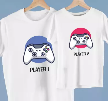 Joystick with player number Father  and son matching shirts - TenStickers