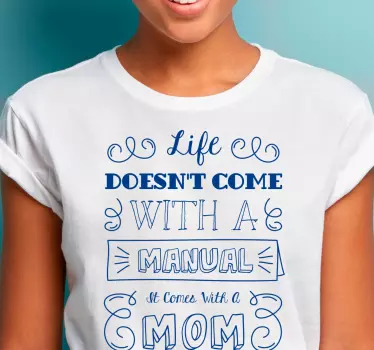 Life comes with mom t-shirt with name - TenStickers