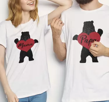 Mother and daughter t-shirt adorable bear love - TenStickers