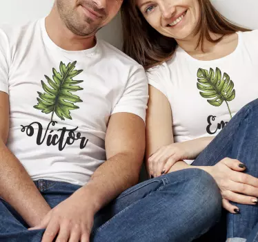 Mother and daughter t-shirt leafy couple apparel - TenStickers