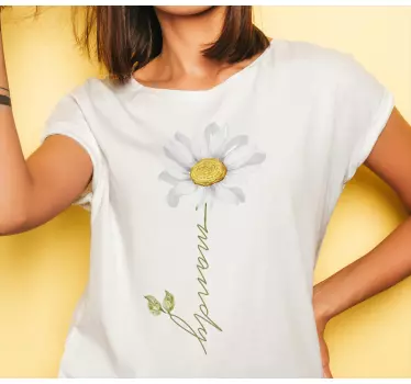 Mother and daughter t-shirt mandy flower design - TenStickers