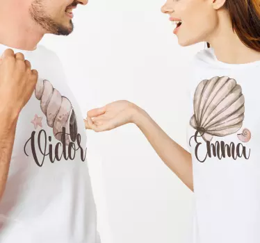 Mother and daughter t-shirt personalized shell t-shirt - TenStickers