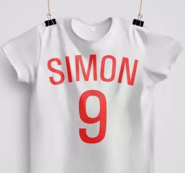 Personalized name number t-shirt - TenStickers