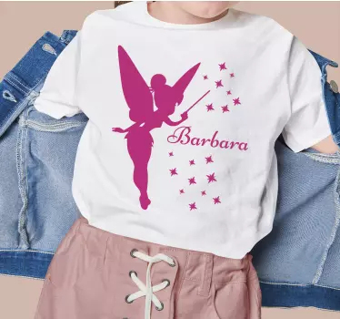 Pink fairy silhouette Kids shirt - TenStickers