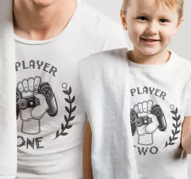 Player 1 and Player 2 Father  and son matching shirts - TenStickers