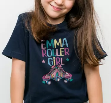 Roller girl T-shirts with name - TenStickers