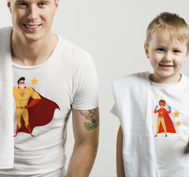 Superheros design father and son t-shirt - TenStickers