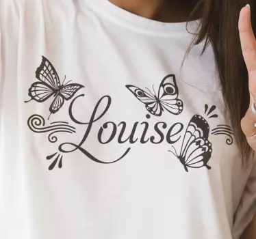 T-shirt with name butterflies and louise - TenStickers