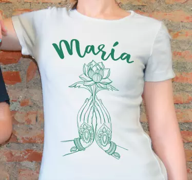 T-shirt with name hands holding lotus - TenStickers