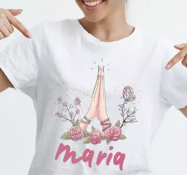 T-shirt with name praying hands design - TenStickers