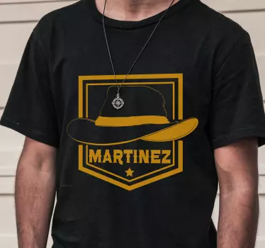 T-shirt with name stylish hat logo - TenStickers