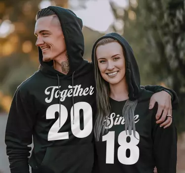 Together since custom couple t shirts - TenStickers