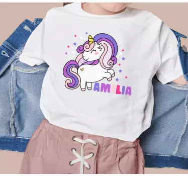 Unicorn personalized amilia baby t-shirt - TenStickers