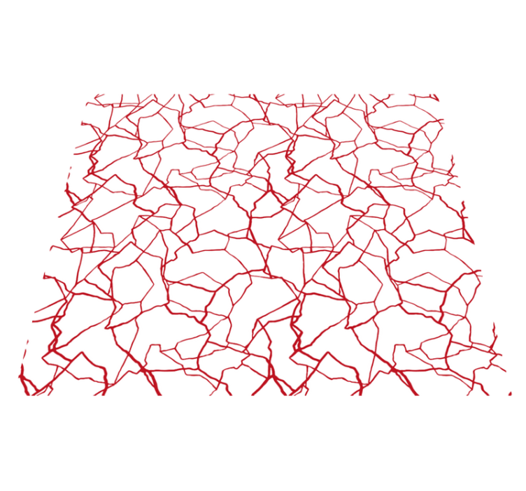 Cracking red pattern white vinyl rug - TenStickers