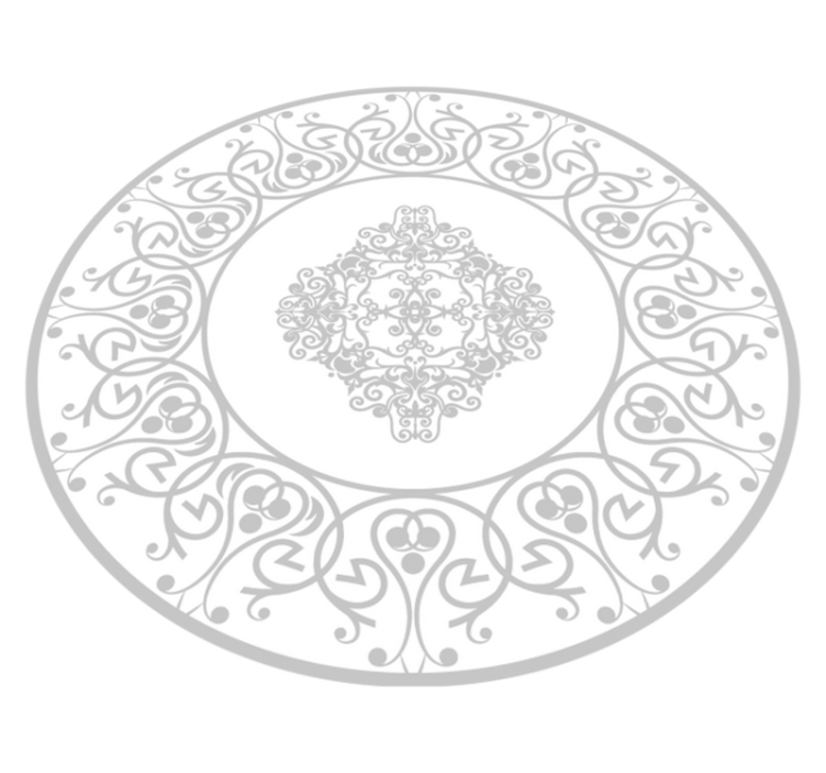 round damask white vinyl rug - TenStickers