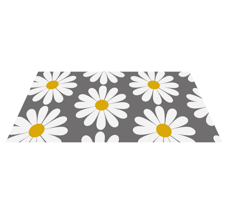Daisy with a grey background vinyl rug bathroom - TenStickers