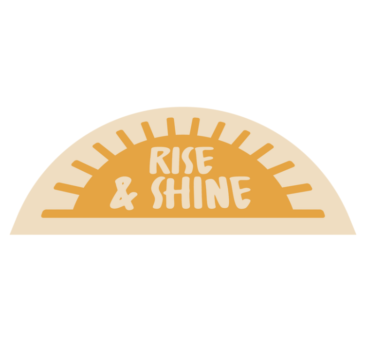 "Rise and shine" text vinyl rug bathroom - TenStickers