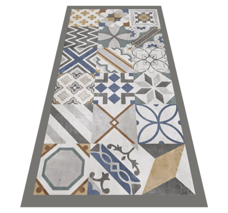 Cement Tiles kitchen vinyl rug - TenStickers