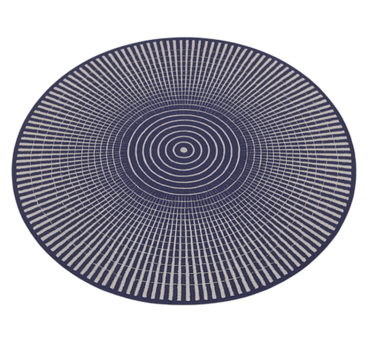 Striped concentric design outdoor vinyl rug - TenStickers