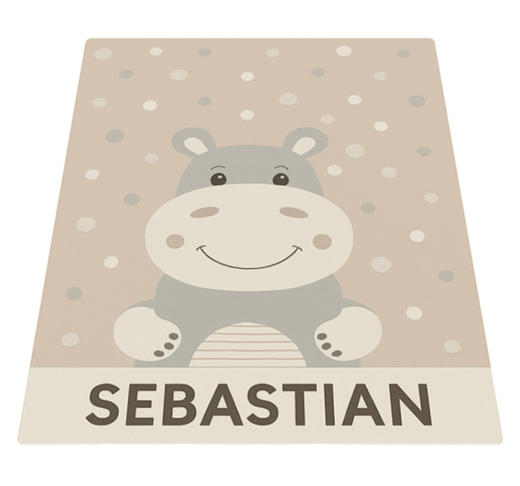 Custom beige hippo vinyl rug - TenStickers