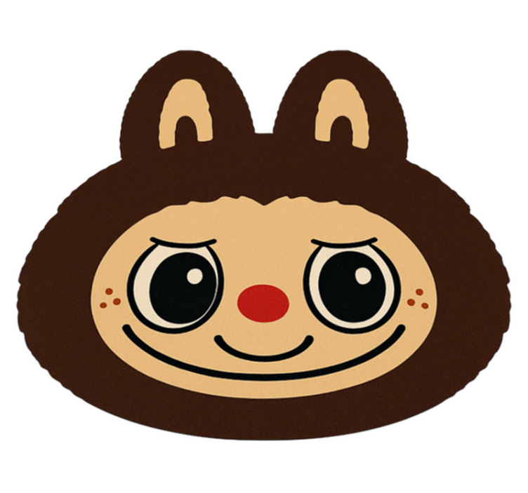 Brown Labubu design vinyl rug - TenStickers