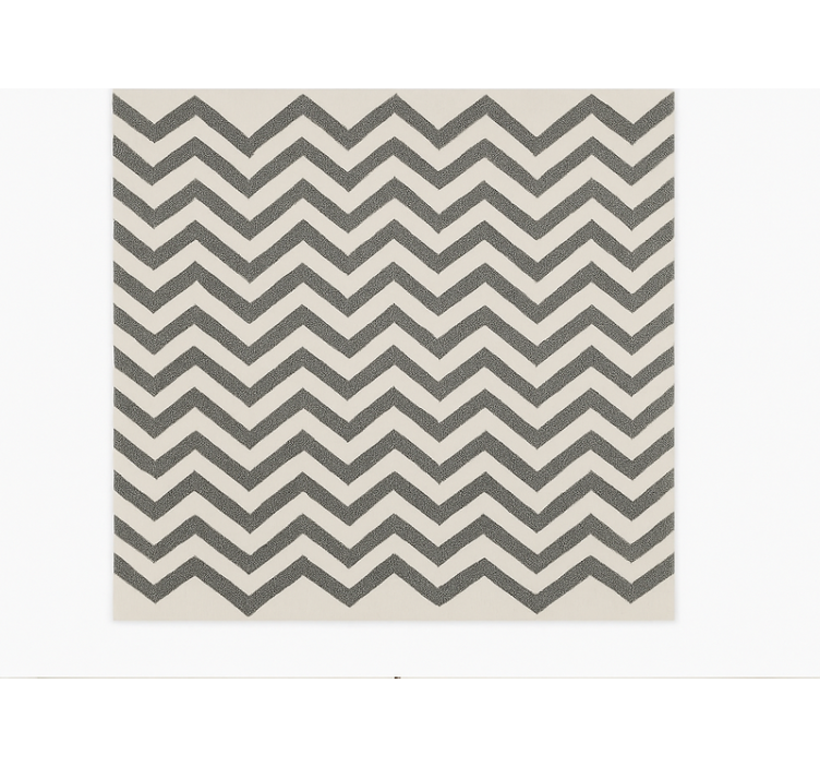 Chevron zigzag pattern dining room vinyl rug - TenStickers