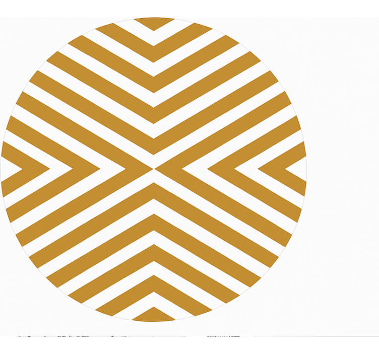 Mustard Chevron Pattern dining room vinyl rug - TenStickers