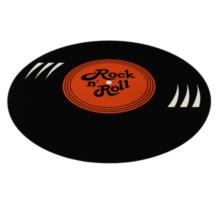 Circular vinyl rug inspired by rock and roll - TenStickers