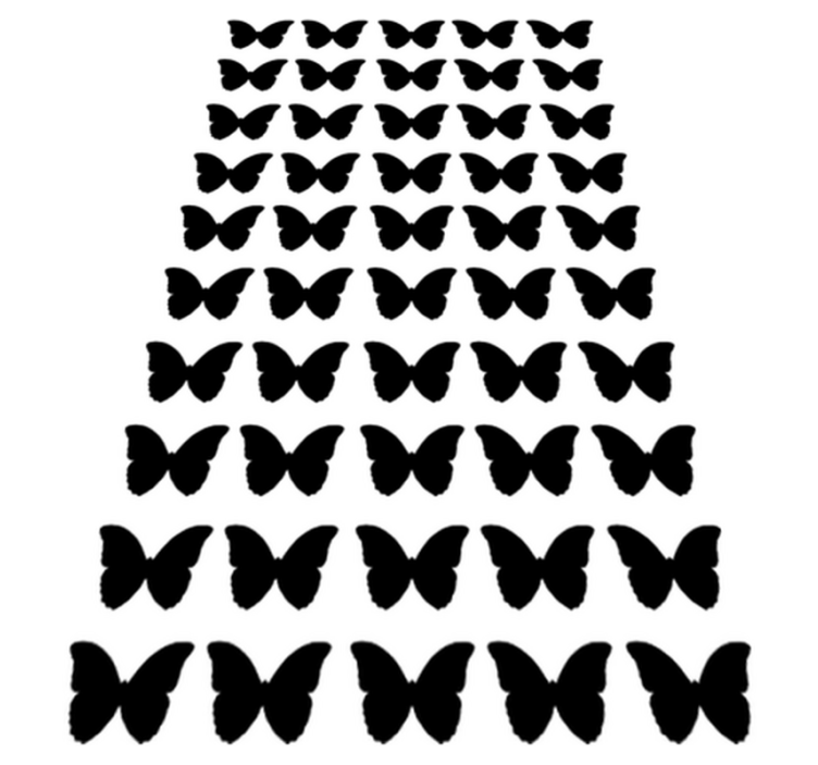 Black flying butterflies animal vinyl rug - TenStickers