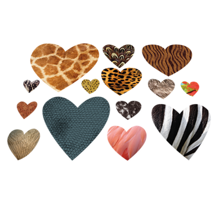 Animal vinyl rug with heart animal print - TenStickers