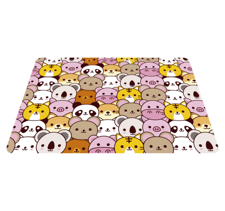 Cute babies animal vinyl rug - TenStickers